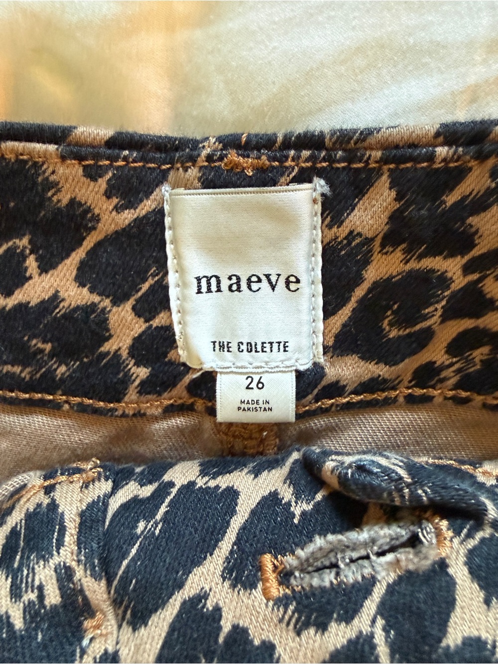 Maeve The Colette Leopard Print Wide-Leg Women’s Jeans - Tan/Black - Picture 4 of 7